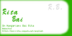 rita bai business card